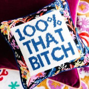 100% That B Needle Point Pillow